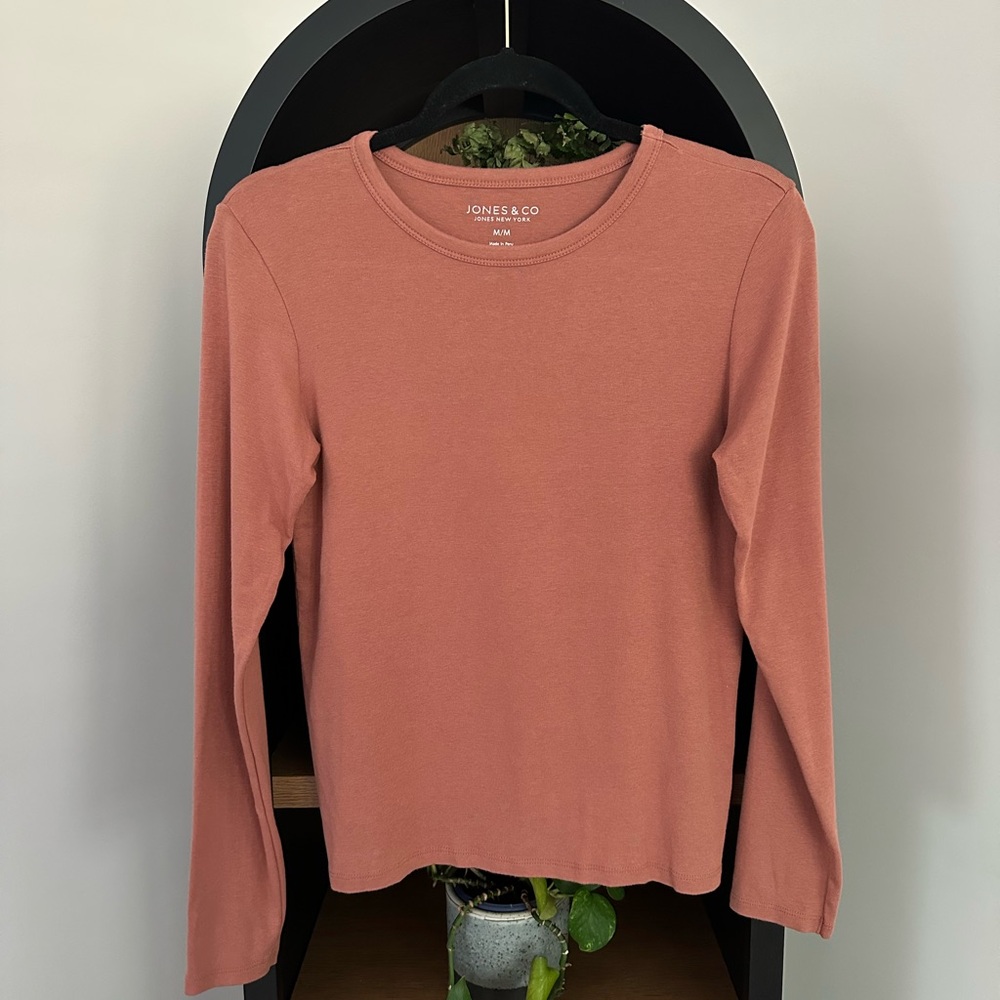 Jones New York Dusty Rose Long Sleeve Tee